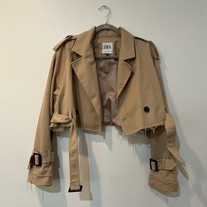 ZARA CROPPED TRENCH COAT JACKET